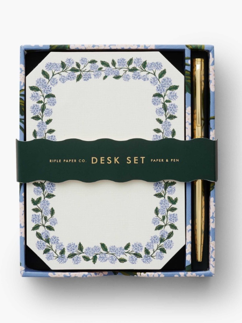 NEW Rifle Paper Co Company Hydrangea Stationary Desk Set Cards & Pen